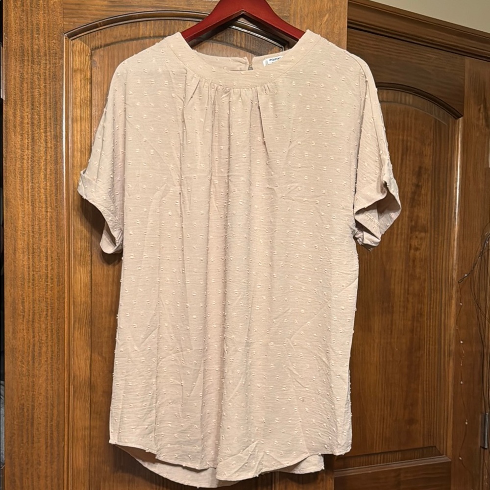Women's Beige/Cream Short Sleeve Top